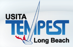 A blue and white logo for the city of long beach.