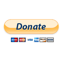 A button that says donate with several credit cards.