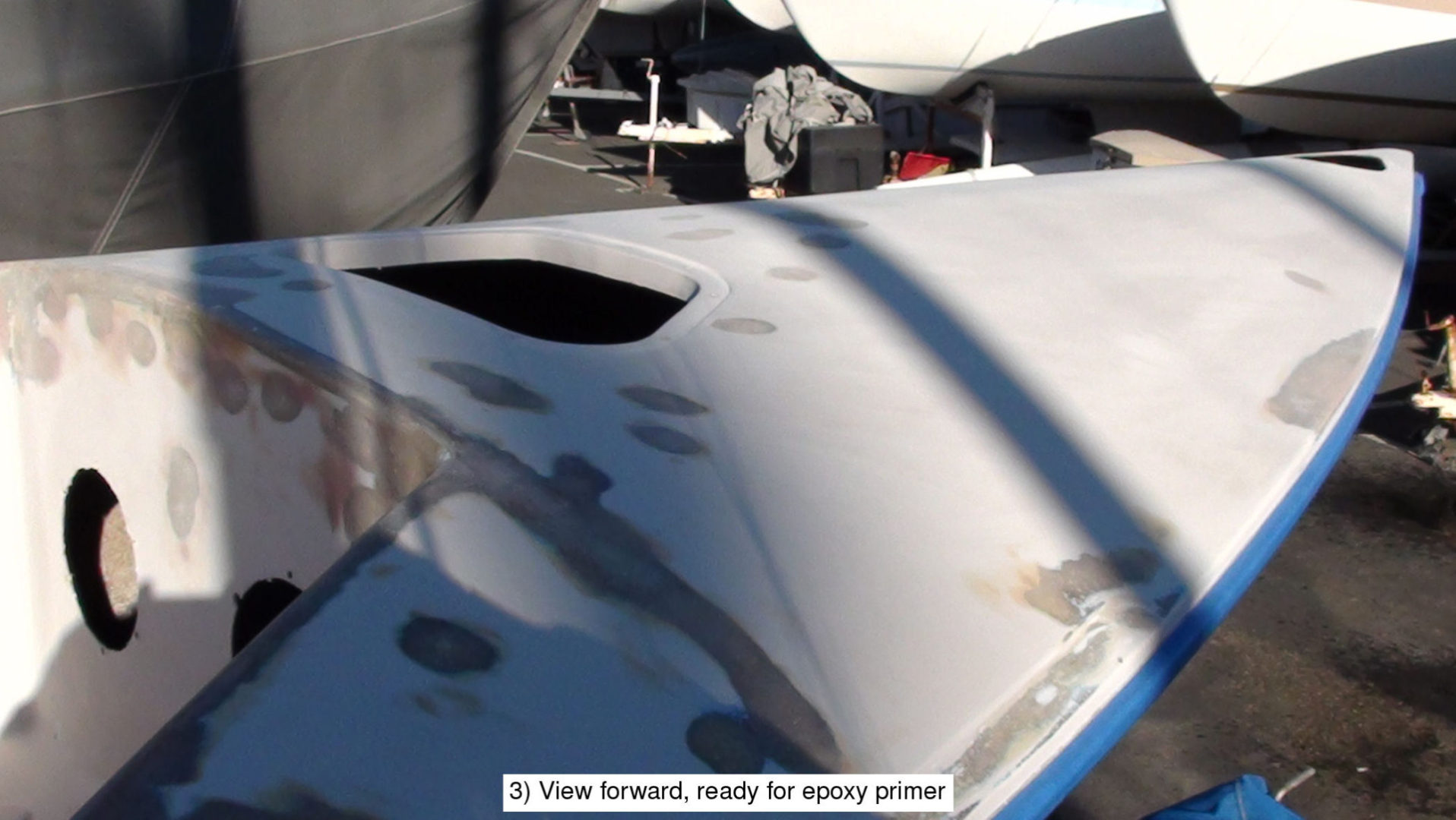 A close up of the wing of an airplane.