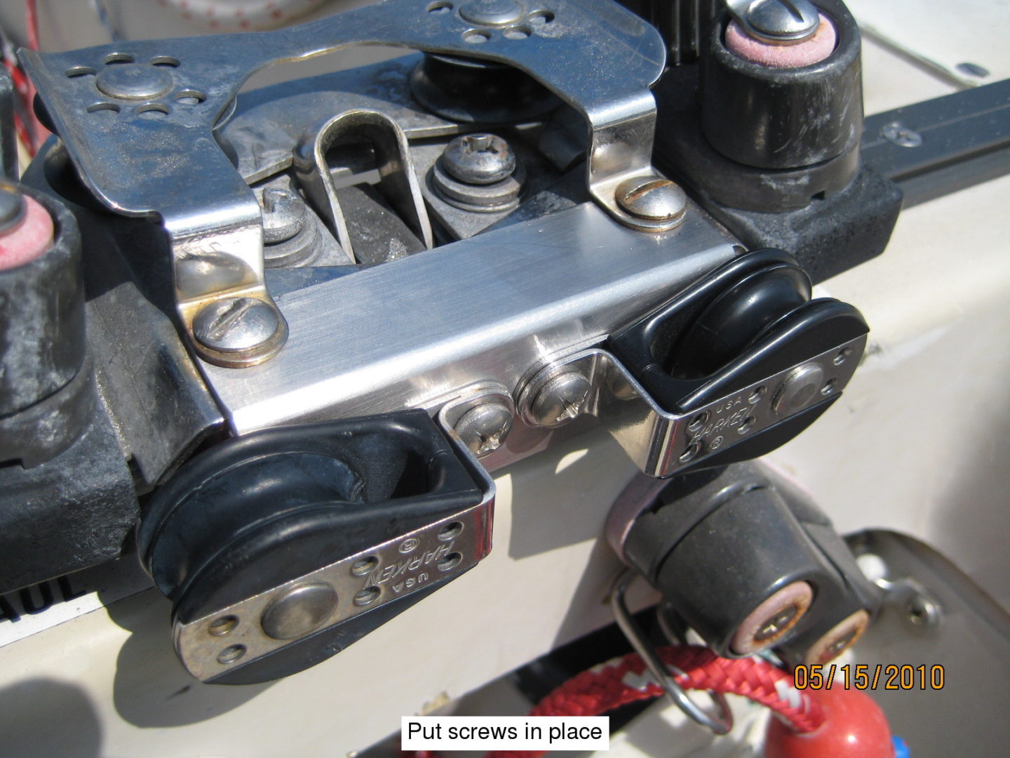 A close up of the front end of a boat