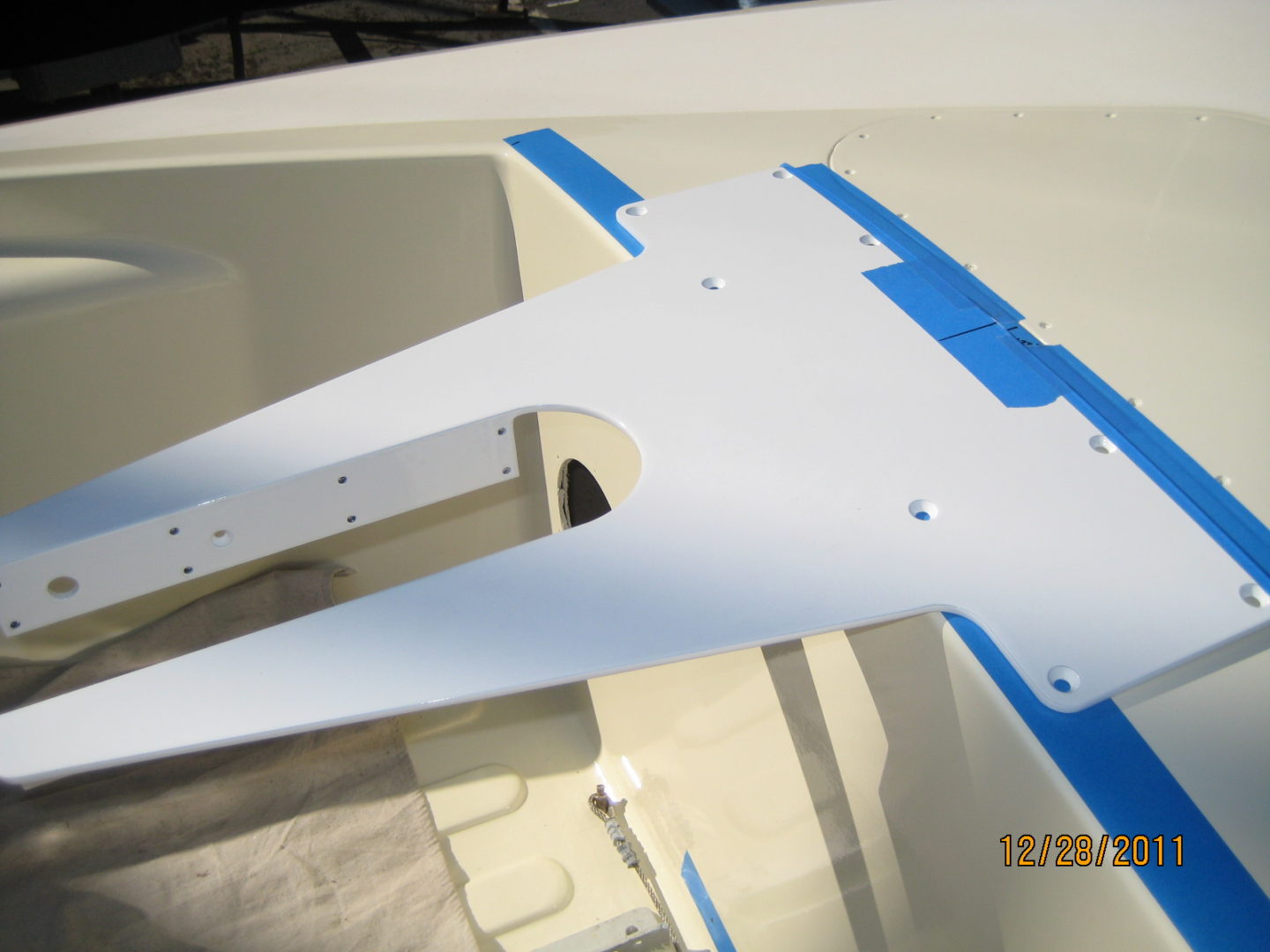 A close up of the wing and tail section of an airplane.