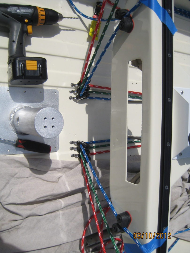 A close up of the wires on a boat