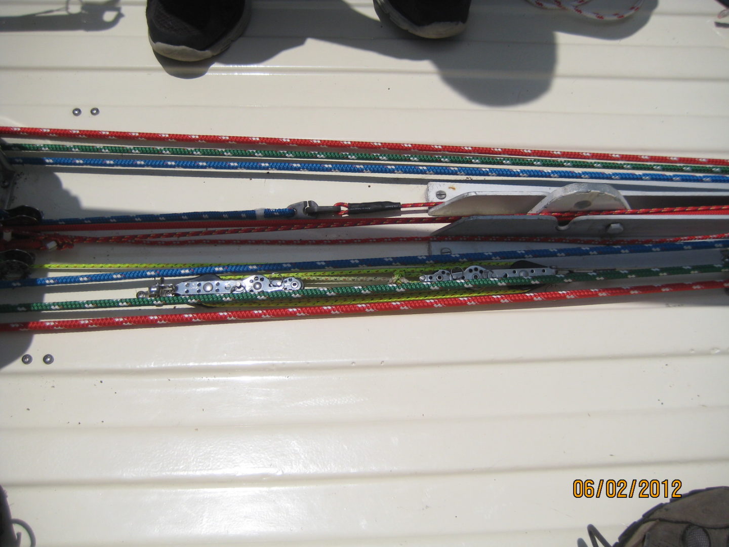 A close up of skis on the ground