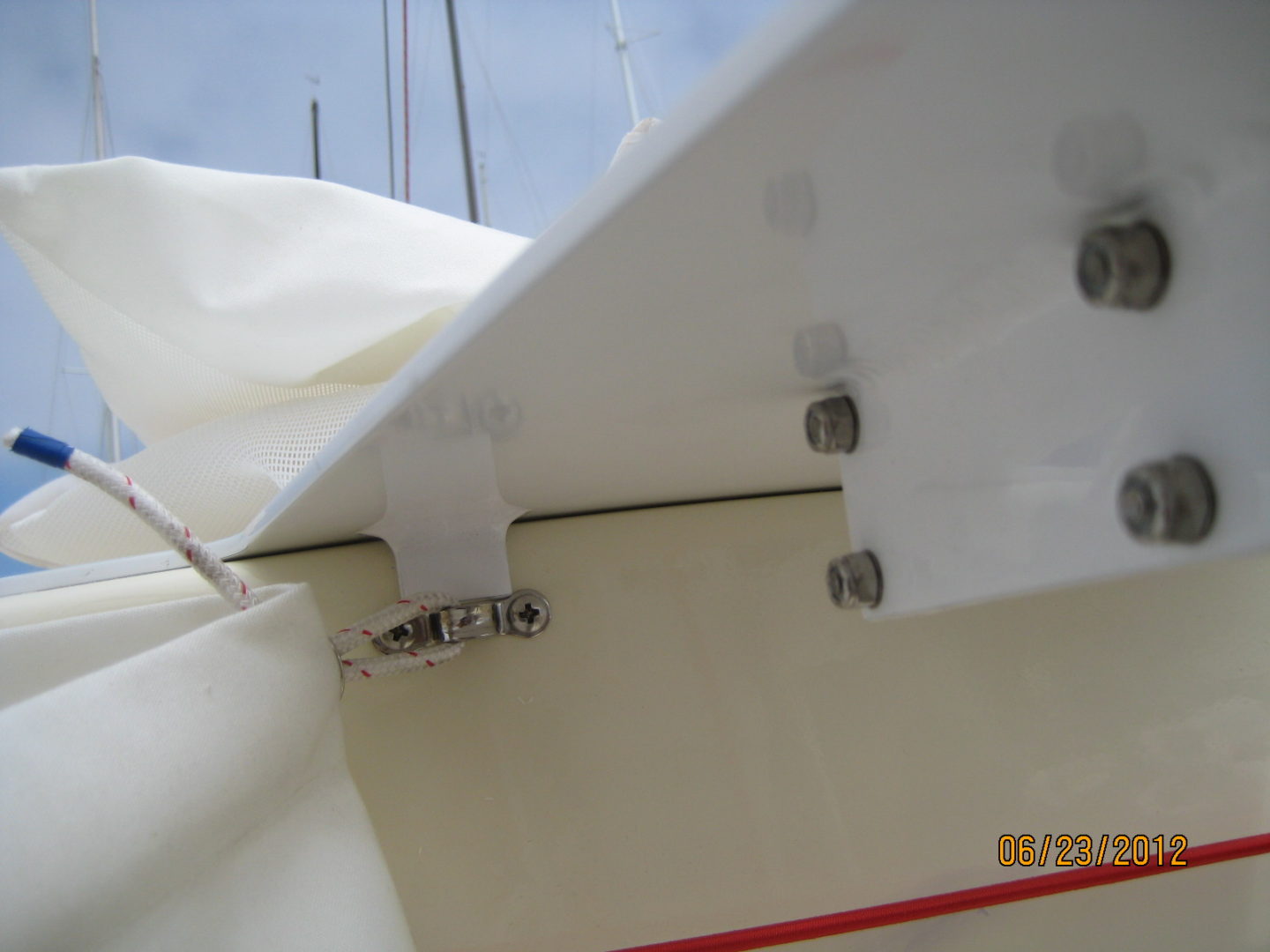 A close up of the side of a boat