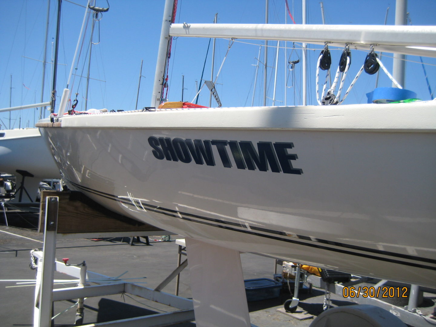 A boat that is sitting in the water.