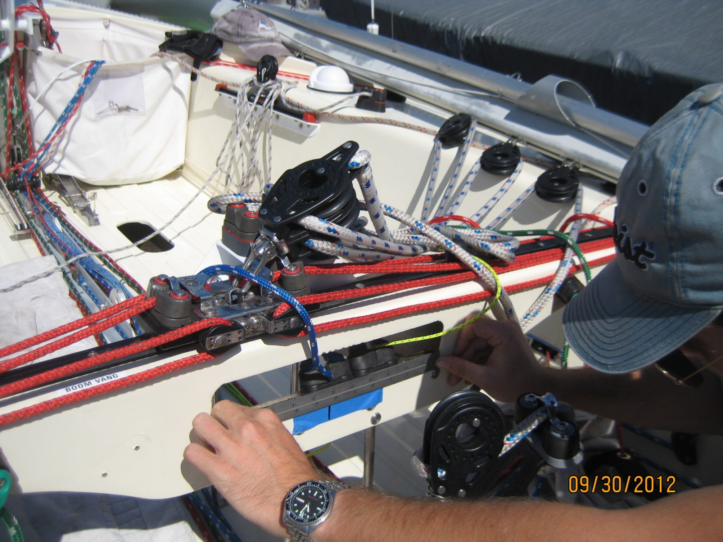 A man working on some equipment in the water.