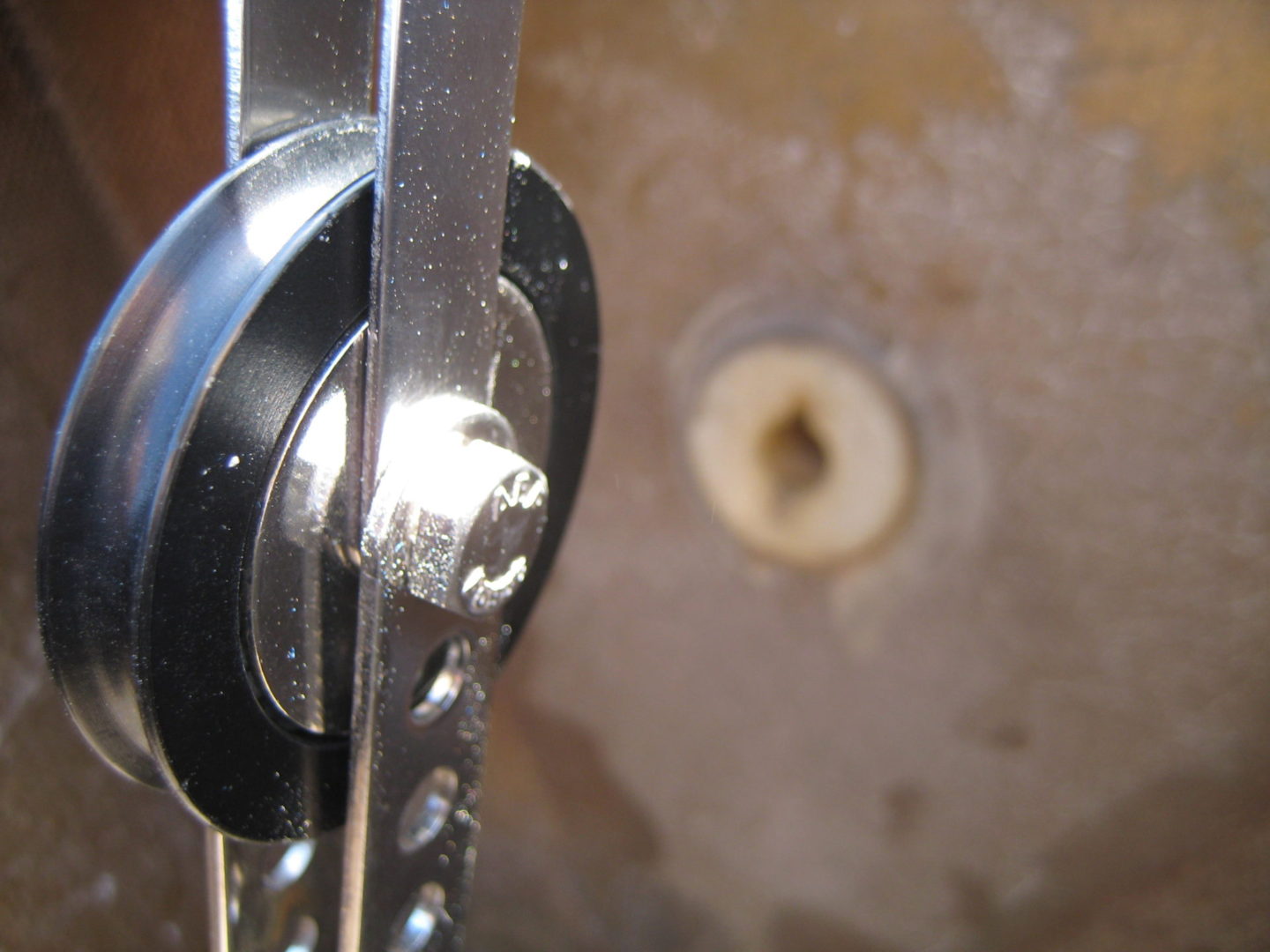 A close up of the side of a bicycle wheel