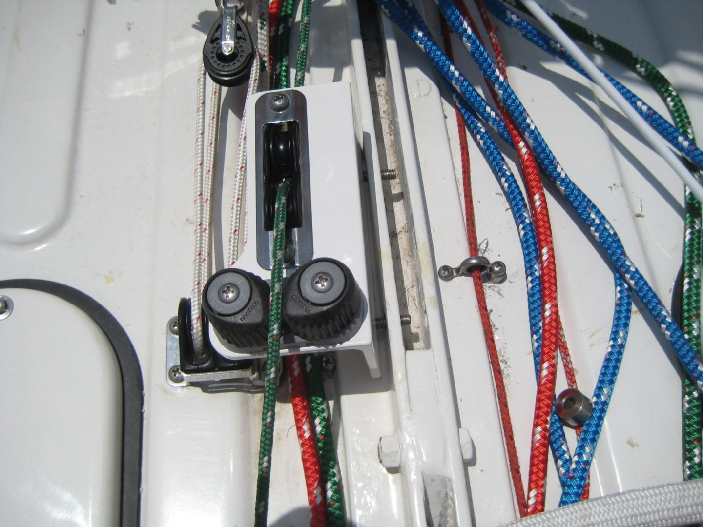 A close up of the ropes on a boat