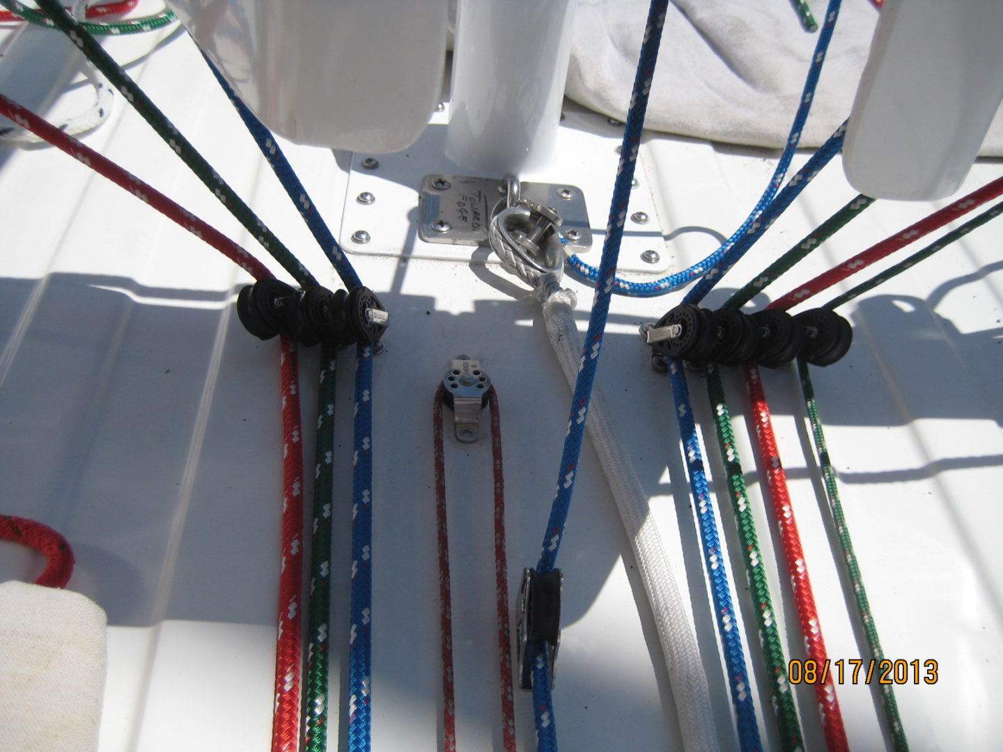 A close up of the ropes on a boat