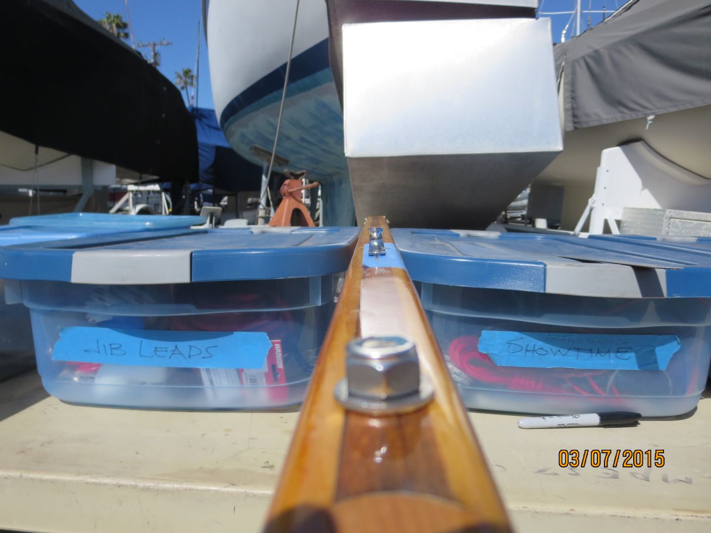 A close up of the bow of a boat