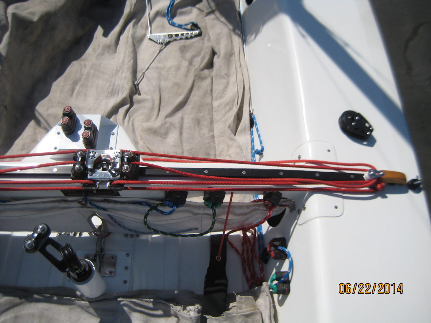 A pair of skis sitting on top of a boat.