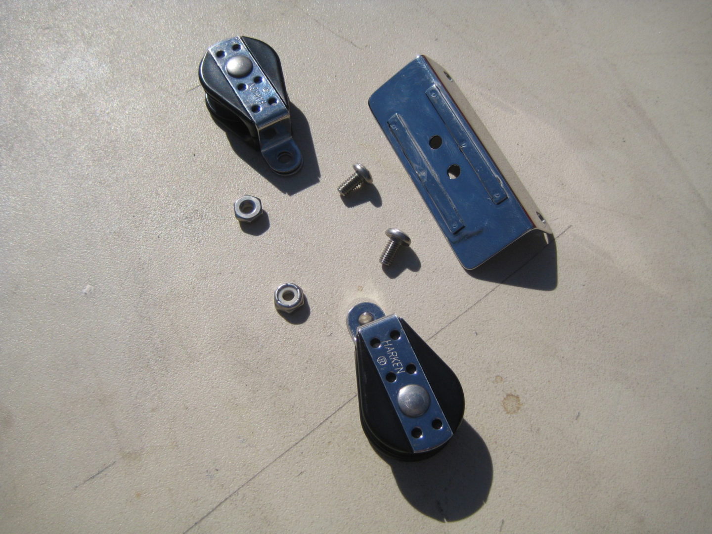 A set of parts that are laying on the ground.