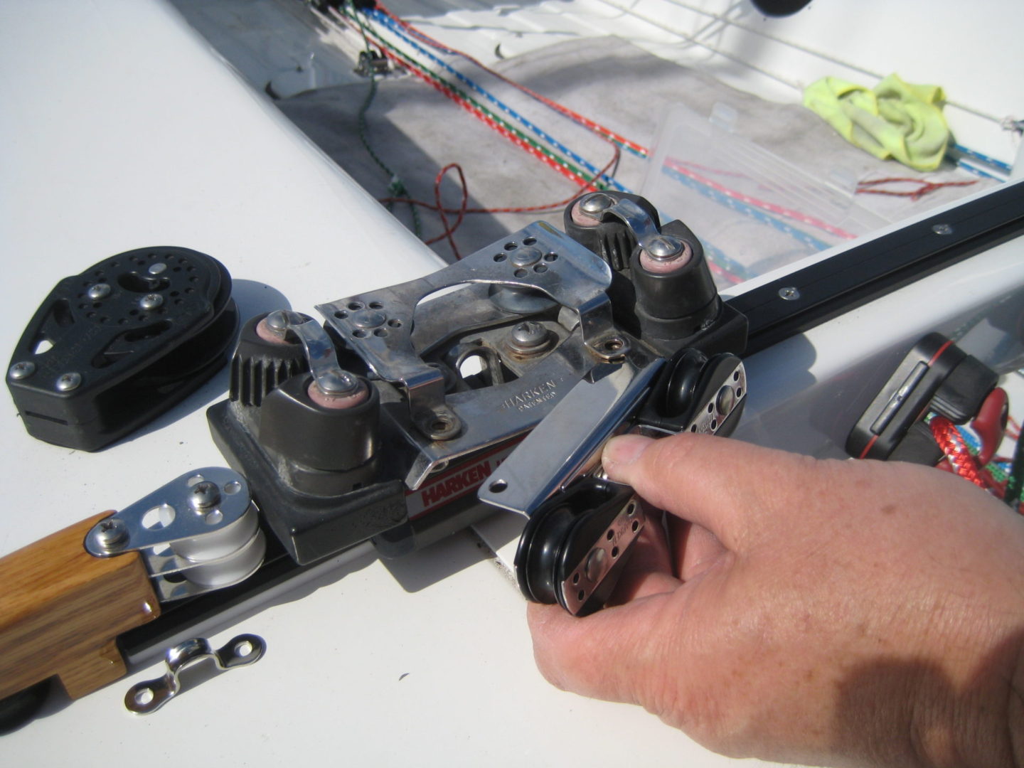 A person working on a model airplane